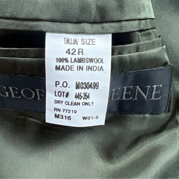 Geoffrey Beene lambs Wool Blazer Men’s Sz 42 R Gray Sport Coat Two Button Luxury - Picture 13 of 16